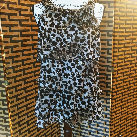 BCX Tops - 💖4/$15 BCX Leopard Floral Embroidered Halter Blouse